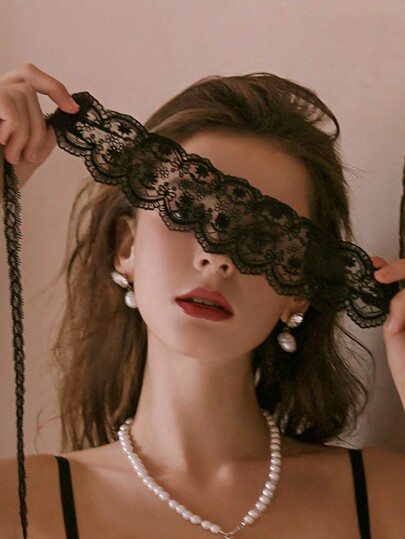 Sexy Lingerie Accessories Lace Hollow Out Patch Blindfold Silk Ribbon Nightclub Masquerade Party Mask Teasing And Teasing Temptation Sexy Lingerie Accessories,Halloween,Christmas,Valentine's Day,For Dates,Party,Date