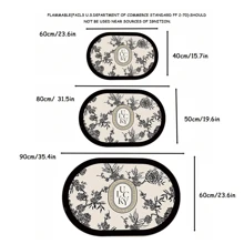 Set de 1/3 piezas de alfombra de baño antideslizante y absorbente con patrón de rama vintage, de material de esponja de gel de sílice con 2.5mm de grosor, que incluye alfombra en forma de U para el inodoro y alfombra para el lavabo, decoración para el hogar, alfombras para el piso, decoración de baño, alfombra de baño, alfombra para exteriores, alfombra de entrada, decoración de otoño, accesorios de baño, decoración de regreso a la escuela - Zhiya - Ver 14