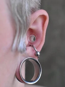 一对不锈钢内螺纹耳道塞扩张器锥形耳塞耳垂拉伸塞耳洞珠宝