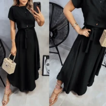 STYLISH VISCOLYCRA SKIRT AND BLOUSE SET: COMFORT AND ELEGANCE FOR ALL MOMENTS! - Black - View 2