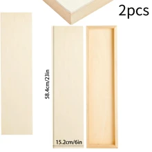 4/2/1 Confezioni di pannelli in legno (15x58 cm), spessi 2,1 cm, adatti per pittura, DIY, artigianato, tavolette profonde, insegne di legno bianche per pareti, casa, ufficio, scuola - Albicocca - Visualizzare 12