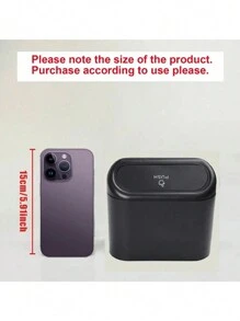 1pc Car Trash Can, Hanging Car Trash Bin, Car Interior Accessories, Waterproof Car Garbage Collector, Car Storage Organization