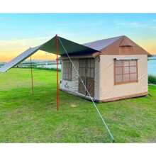 8 Person Inflatable Camping Tent - Light Brown - View 1