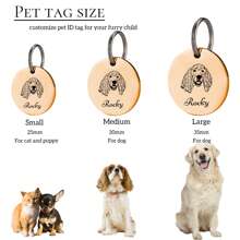 1 chiếc Thẻ đeo tai hình chân dung chó được cá nhân hóa - Thẻ đeo cổ chó & mèo khắc logo & số tròn tùy chỉnh - Màu Hoa hồng đỏ - Xem 12
