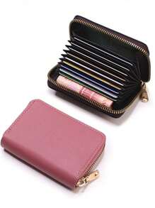 Women's Business Card Holder Wallet/Black/Pink/Blue/Red, Bank Card/ID Card/Card Slot, Card Wallet Case - Multicolor - View 21