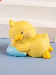 1 件装可爱树脂小鸭白色小雕像卡通黄鸭学生礼物创意家居装饰汽车饰品 - 彩色 - 查看 7