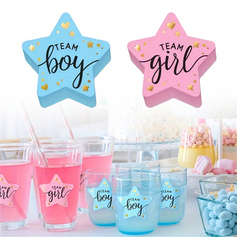 Lot De 80 Autocollants De Révélation Du Sexe De 5,7 Cm Pour