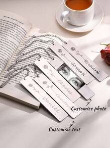 1 件定制激光雕刻生日花不锈钢长书签，个性化雕刻励志口号不锈钢书签，送给同事、同事、团队、读者、学习者、毕业生的感谢礼物，定制，适合任何场合的礼物，书虫，老师 - 樣式 - 查看 1