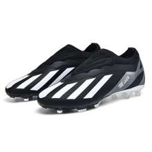 1 Paar Unisex-Fußballschuhe, Stollen für weichen Boden für Spiel/Training, Low-Top-Outdoor-Sportschuhe mit Grip, rutschfestem und verschleißfestem Design, leichte Hochleistungs-Fußballschuhe, direkt ab Werk - schwarz und weiß - Übersicht 7