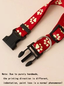 Pet Collar Footprint Pattern Collar Fluorescent Night Vision For Dogs And Cats Indoor Outdoor Universal
