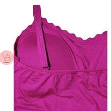 Lace Tank Top With Straps And Cups - Màu Hồng Tươi - Xem 5