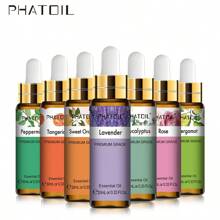 PHATOIL 1pc 10ml/0.33fl.Oz 附滴管精油，適用於手工皂與蠟燭製作、擴香機、加濕器、芳療、按摩、沐浴放鬆－薰衣草、茉莉、尤加利、香草、薄荷、檀香、乳香、甜橙、伊蘭伊蘭、檸檬、玫瑰、佛手柑 - 多樣化香型 - 查看 2