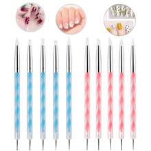 5pcs Acrylic Dotting Pens With Threaded Metal Tips, Suitable For Floral Painting And Dotting Techniques (Pink, Blue) - Blue - View 1