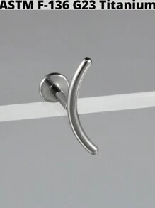 1 pièce Boucle d'oreille pendante de cartilage en titane G23 unicolore avec la forme de la lune, étude, 16G, avec filetage interne, épée, helix, oreille tragus, bijoux de piercing corporel