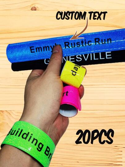 20PCS Custom Slap Bracelets Personalized Snap Bands Wristbands Bulk Customized For Birthday Party Favors, Promotions, Awareness, Motivation, Company Event, Wedding, Awareness, Christmas
