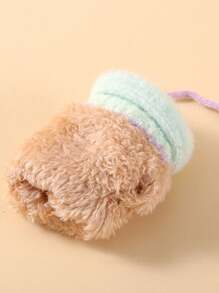 1 Pair Winter Baby Girls Cherry Print Neck Hanging Gloves, Full Covered Warm And Cute, Suitable For 1-3 Years Old - 1Pair - View 3