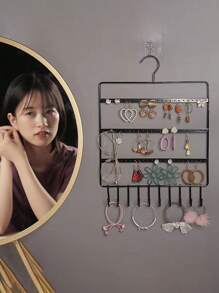 1 件壁挂式铁制珠宝收纳架，耳环项链手链展示架，多功能收纳挂钩，生日黑五圣诞礼物 - 壁掛式 - 查看 4