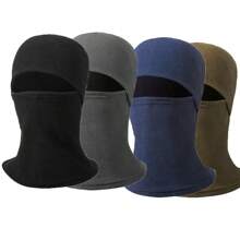 1 件冬季保暖拉法帽面罩，全脸覆盖冬季羊毛滑雪面罩，黑色防风滑雪面罩，适合骑行户外运动 - 彩色 - 查看 3