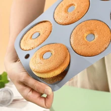 1pc Non-Stick Silicone Donut Mold - 6 Cavities, Reusable Baking Pan For Cookies And Cakes, Perfect For Birthday Celebrations, Essential Kitchenware - Multicolor - View 3