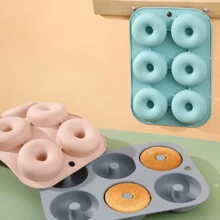 1pc Non-Stick Silicone Donut Mold - 6 Cavities, Reusable Baking Pan For Cookies And Cakes, Perfect For Birthday Celebrations, Essential Kitchenware - Multicolor - View 6