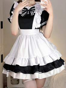 1 pièce Jupe décorative avec nœud papillon inspirée du café de soubrettes, convient pour les vacances, les conventions d'anime, les fêtes, les tenues décontractées et Halloween