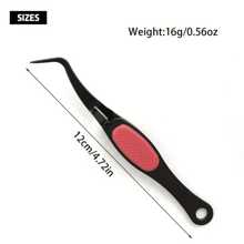 1pc 4.72 Inch Stainless Steel Reverse Tip Tweezers, Stainless Steel Soft Grip Pliers, Bent Slender Tip, Suitable For DIY Beaded Jewelry Making Tools