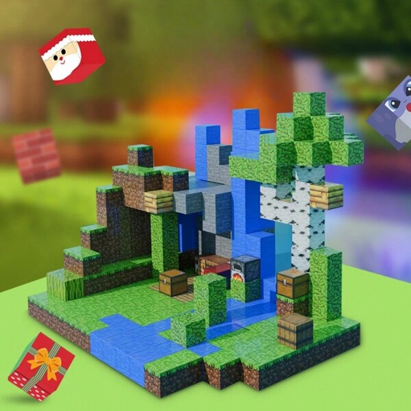 Creative House Magnetic Building Blocks Bricks Jungle Famous World Scene Construction Set Architectural Street View DIY Kids Puzzle Education Assembly Toy Christmas Gifts Birthday Present For Boy And Girls