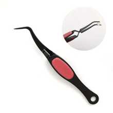 1pc 4.72 Inch Stainless Steel Reverse Tip Tweezers, Stainless Steel Soft Grip Pliers, Bent Slender Tip, Suitable For DIY Beaded Jewelry Making Tools