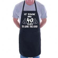 Regalo personalizado y personalizado para el 30th, 40th, 50th, 60th, 70th cumpleaños: "Se necesitaron 30, 40, 50, 60, 70 años para lucir tan bien" Delantal de barbacoa, cocina, horneado para mamá, papá, amigo, esposa, esposo, regalo de Navidad, inauguración de la casa, impresión gráfica