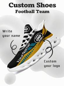 Baskets de football de Jacksonville pour hommes, avec logo personnalisé, nom personnalisé, légères, confortables, avec semelle souple. Chaussures de tennis respirantes pour la salle de sport. Cadeau unique pour maman/papa/elle/lui/petite amie/petit ami/épouse/mari/ami