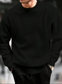 Autumn/Winter New Men's Solid Color Casual Crew Neck Sweatshirt