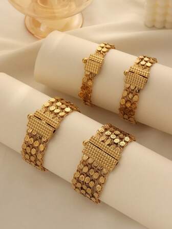 1 件简约复古镀青铜正品手工链条手链，适合女性日常佩戴和节日礼物