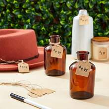 100pcs, Kraft Paper Gift Labels With Yellow Rope, Blank Commodity Price Hanging Labels, Bulk Brown Labels For Wedding, Birthday, Holiday And Party Gifts, Arts And Crafts Packaging, DIY Gift Decoration Labels And Hanging Decorations.