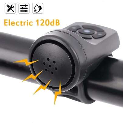 1 pieza Timbre de bicicleta USB recargable extra fuerte, adecuado para bicicletas de montaña