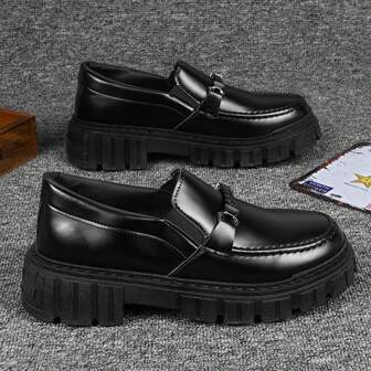 Solid Color Fashion Men's Business Casual Sneakers, Suitable For Business Events