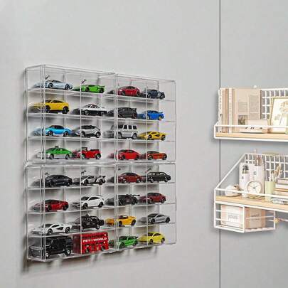 1PC, Acrylic Display Cabinet, 8-Slot Hot Wheel Display Cabinet, Small Toy Car Storage Box, Office Parking Storage Box, Used For Home Decoration