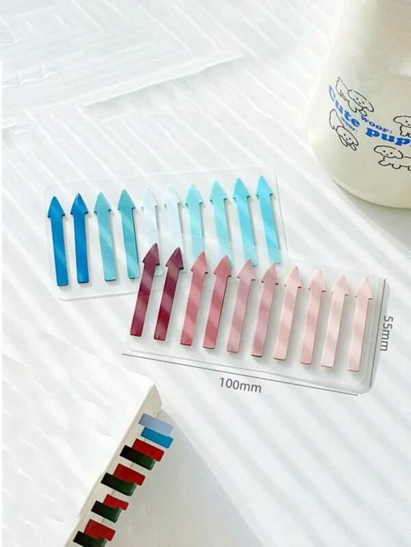 1 Stück lebendige dreieckige Farbverlauf Haftnotizen: transparent, einfach zu referenzierende Pfeilmarkierungen für effizientes Lesen und Organisieren