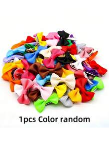 50/30/20pcs New Pet Bow Hairclips, Solid Color Assorted Cute Cat/Dog Hair Clips, Random Color