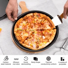 Set 2 Moldes Charola Plato Para Hornear Pizza Antiadherente - 31 cm - Ver 4