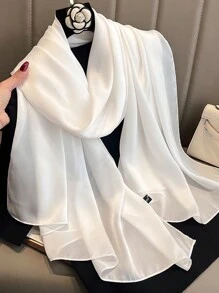 1pc 180x90 Cm Large Silk Soft Scarf Women Stylish Print Long Shawl Handkerchief Summer Elegant Travel Wrap