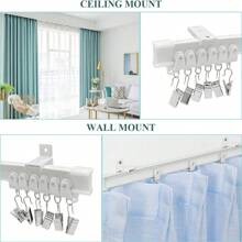 5M Bendable Flexible Curtain Track Rod Rail Ceiling Window Caravan Straight Bay - Side Mounted - View 5