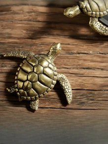 1 Peça Requintada Escultura de Tartaruga Feita à Mão em Latão Puro - Decoração Única para Casa e Escritório, Acessório Lúdico para Chá da Tarde, Adiciona Toque de Elegância e Sofisticação a Qualquer Ambiente, Melhor Presente