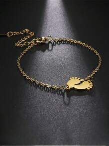 1 pieza Pulsera de pie de bebé personalizada de acero inoxidable, diseño único, el amor de los padres, regalo para Navidad y Día de San Valentín