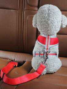 1 pieza Cinturón de seguridad para mascotas, Correa retráctil para perros, Correa para mascotas con hebilla para pecho y espalda, Cinturón de seguridad para automóvil, Cinturones resistentes y duraderos para arnés de automóvil para perros, mascotas medianas y grandes