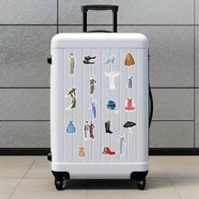 50 张欧洲风格服装主题涂鸦贴纸、吉他滑板瓶子保险杠头盔滑雪板笔记本电脑手机壳冰箱门行李摩托车汽车 DIY 涂鸦贴纸 - 彩色 - 查看 6