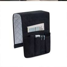 Bolsa de armazenamento suspensa para apoio de braço de sofá, bolsa organizadora de compartimento de cabeceira para controles remotos, livros