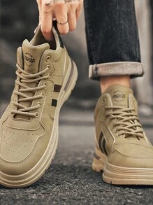 Giày bốt cổ cao mới cho nam mùa thu, giày thể thao thường ngày hợp thời trang cho công việc, ngoài trời, thể thao - Màu Khaki - Xem 5