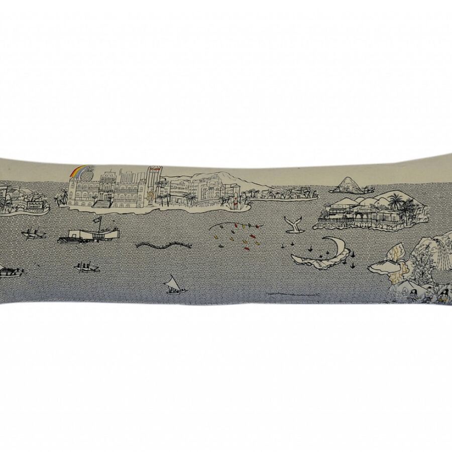 HomeRoots 46" White Hawaii Daylight Skyline Lumbar Decorative Pillow