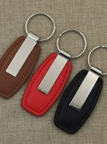 Móc khóa kim loại da, móc khóa logo tùy chỉnh, phụ kiện phần cứng móc khóa, khóa móc chìa khóa ô tô, quà tặng thời trang - Đỏ - Xem 7