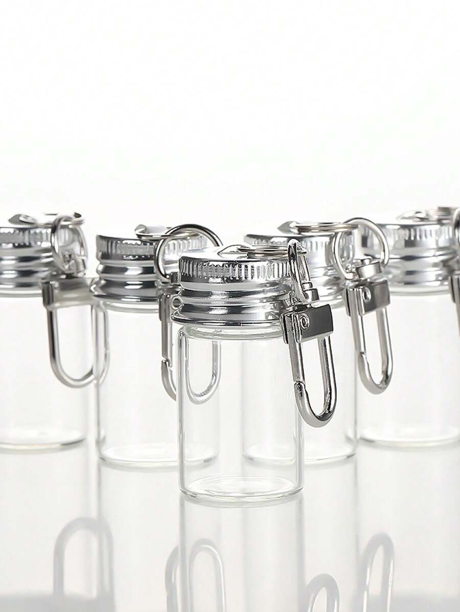 1/5/10pcs Keychain Vials 7ml Small Glass Bottles DIY Wishing Drift Bottle Graduation Season Student Activities Decorative Pendant